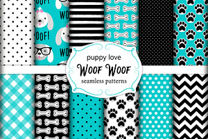 Cute Set Of Seamless Patterns