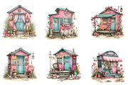Whimsical Summer Beach Hut Clipart, an Illustration by CreationArt (Thumbnail 6 of 7)