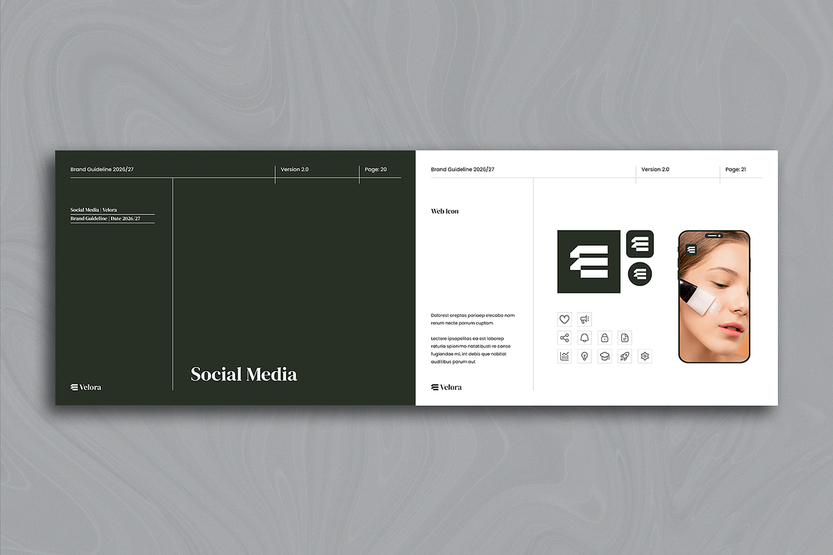 Velora · Brand Guidelines, a Brochure Template by ArtisticLand (Photo 11 of 14)