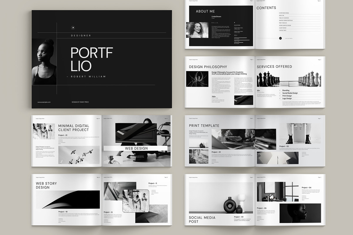 Designer Portfolio Landscape, a Brochure Template by Pixelpick (Photo 1 of 9)