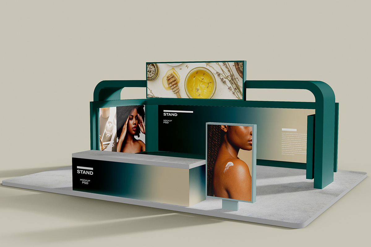 Promotion Stand Mockup, a Merchandise Mockup by Xtrahive
