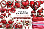Watercolor Valentine Clipart, an Illustration by DreamArtGraphic (Thumbnail 1 of 4)