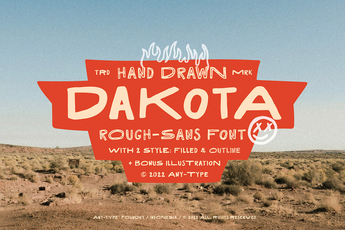 Dakota Rough Sans + Bonus, a Sans Serif Font by Any-Type® Foundry (Photo 1 of 7)