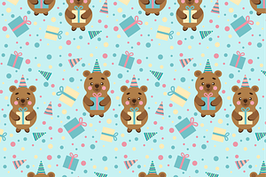 Seamless pattern for Birthday, an Animal Illustration by JYa_Design
