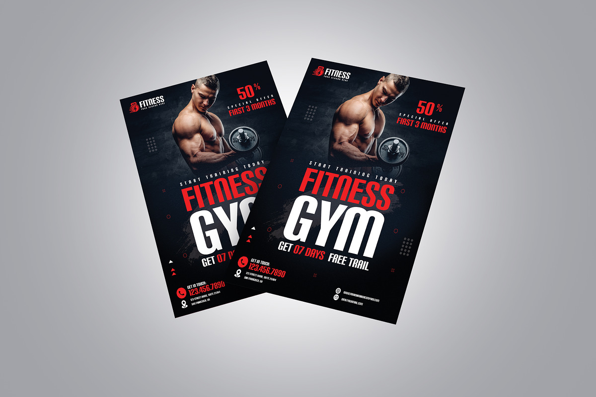 Fitness Flyer Template | Gym Flyer, a Flyer Template by Designscozy (Photo 5 of 5)