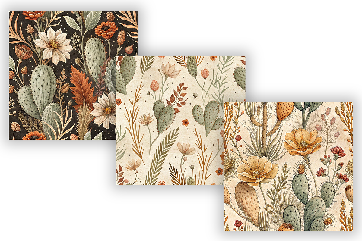 Western Fall Botanical Digital Paper, a Pattern Graphic by FloridPrintables (Photo 5 of 9)