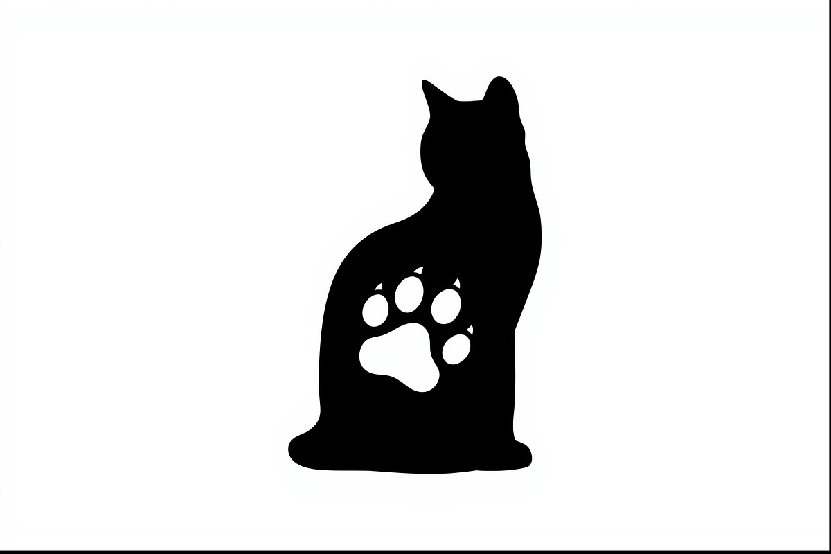 Cat Silhouette Paw Cutout Set, an Illustration by hafijul (Photo 2 of 9)