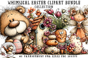 Whimsical Easter Clipart Bundle, an Illustration by OK Design