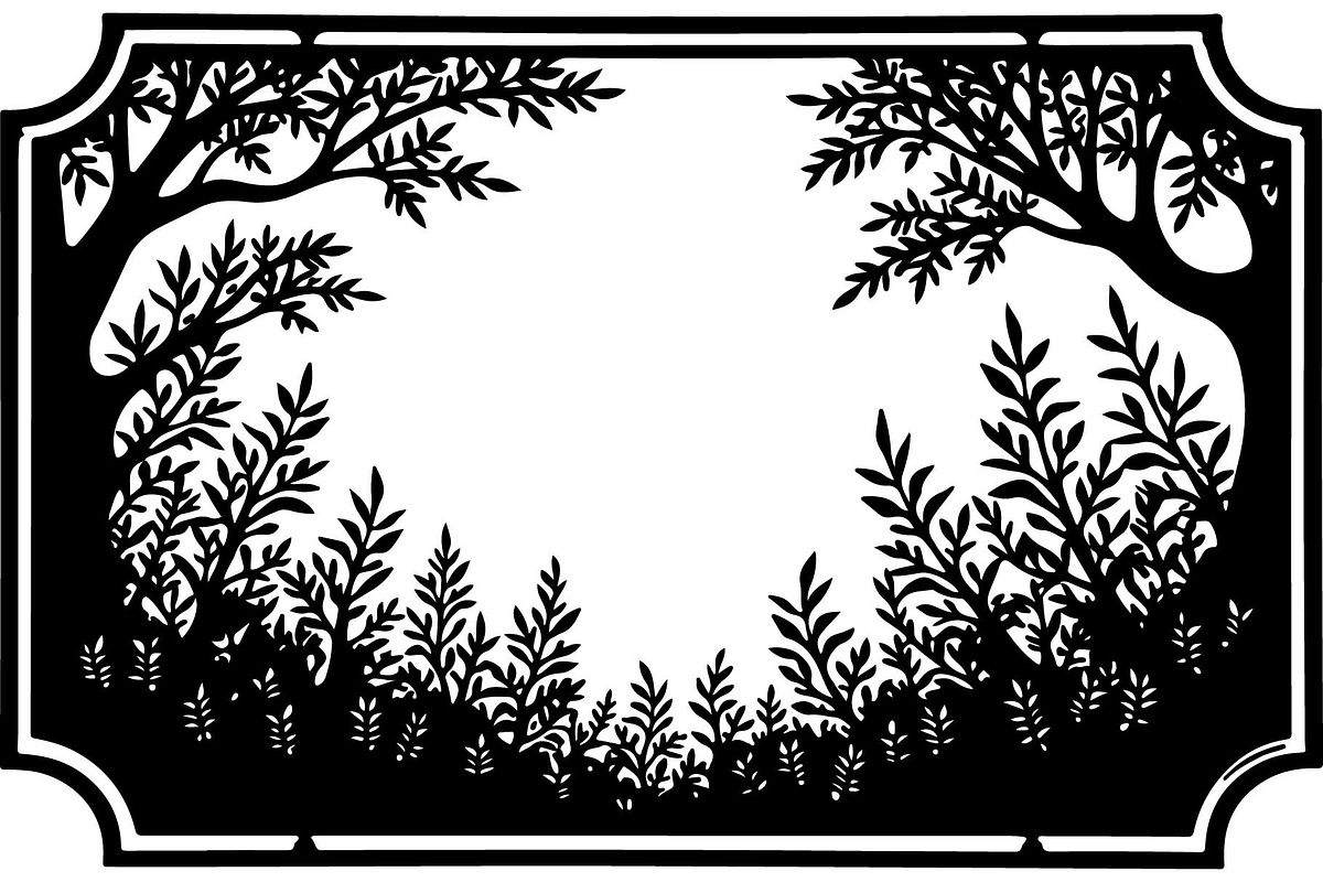 Black and white Frame Nature SVG Bun, an Object Graphic by jahid234 (Photo 7 of 7)