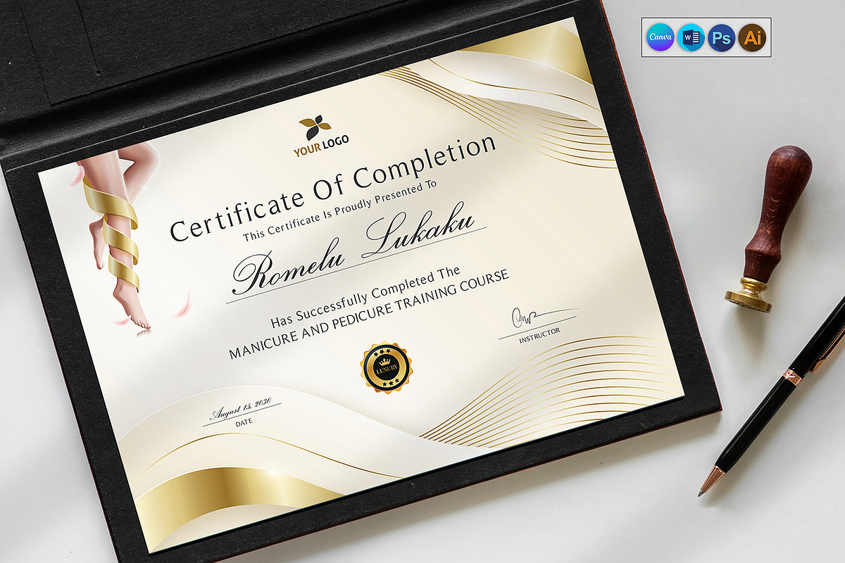 Manicure and Pedicure Certificate, a Stationery Template by DesignDevisers (Photo 2 of 10)