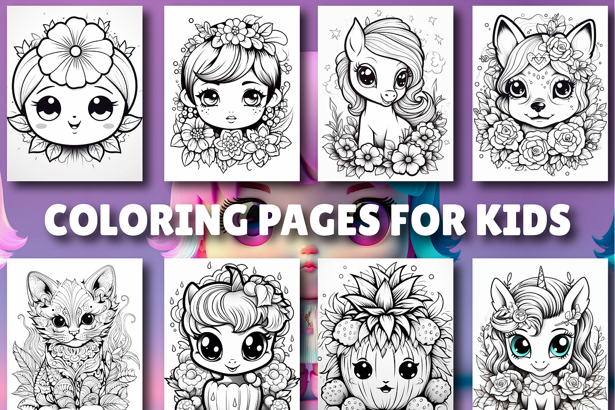 Cute Kawaii Coloring Pages for Kids, an Animal Illustration by Design Zone