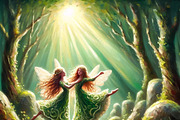 Woodland Fairies Dance Irish Art, a Decorative Illustration by Bubert Art (Thumbnail 4 of 7)