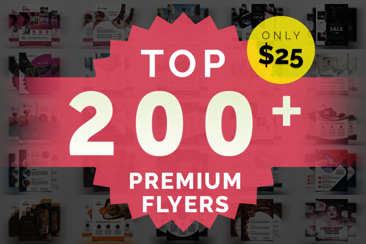 200+ Premium Flyers Bundle 99% OFF, a Flyer Template by UNIK Agency (Photo 6 of 66)