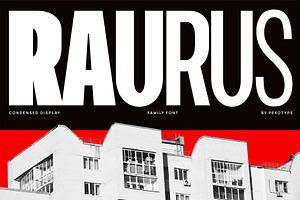 Raurus Condensed Display Family Font