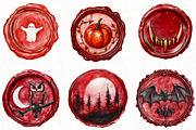 Halloween Red Wax Seal Stamp Clipart, an Illustration by OK Design (Thumbnail 5 of 5)