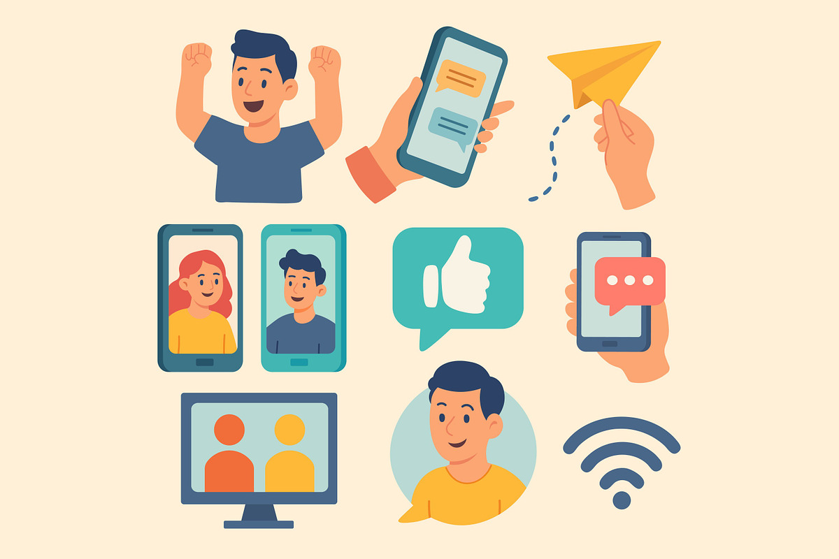Communication Icons Set, a Technology Illustration by ananastya (Photo 11 of 12)