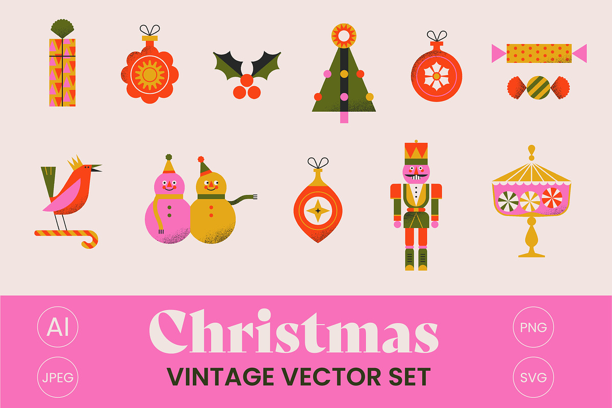 Christmas vector icon set, a Seasonal Illustration by Delphine Meier (Photo 1 of 3)