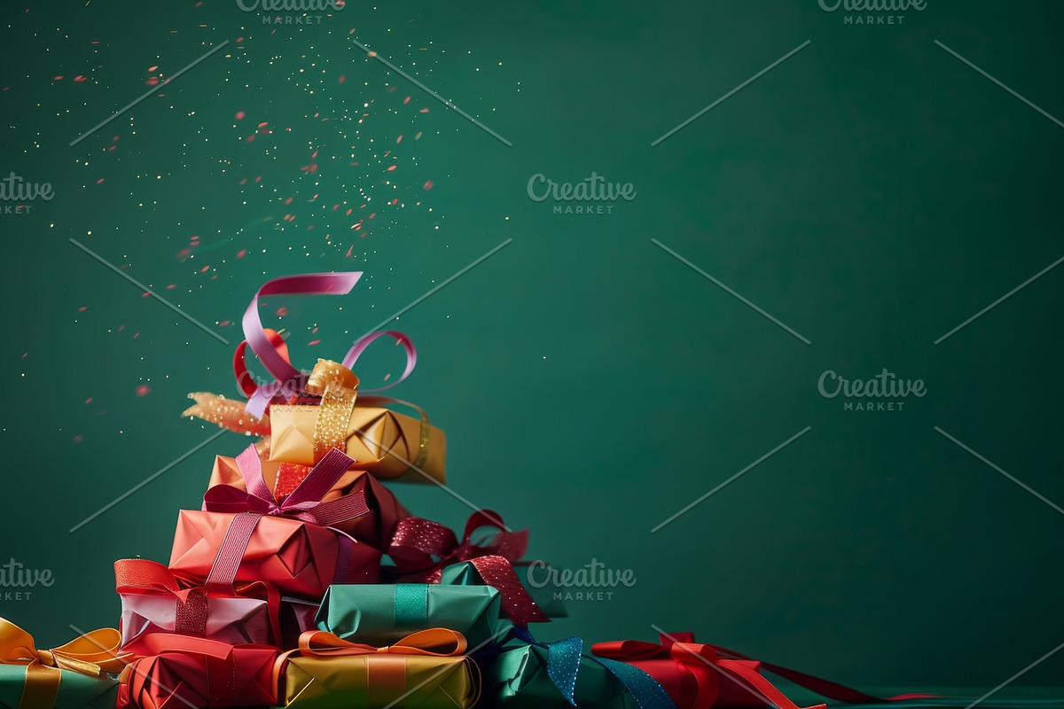 86 Gift boxes with ribbons and bows, a Holiday Photo by Handmadefont (Photo 15 of 90)