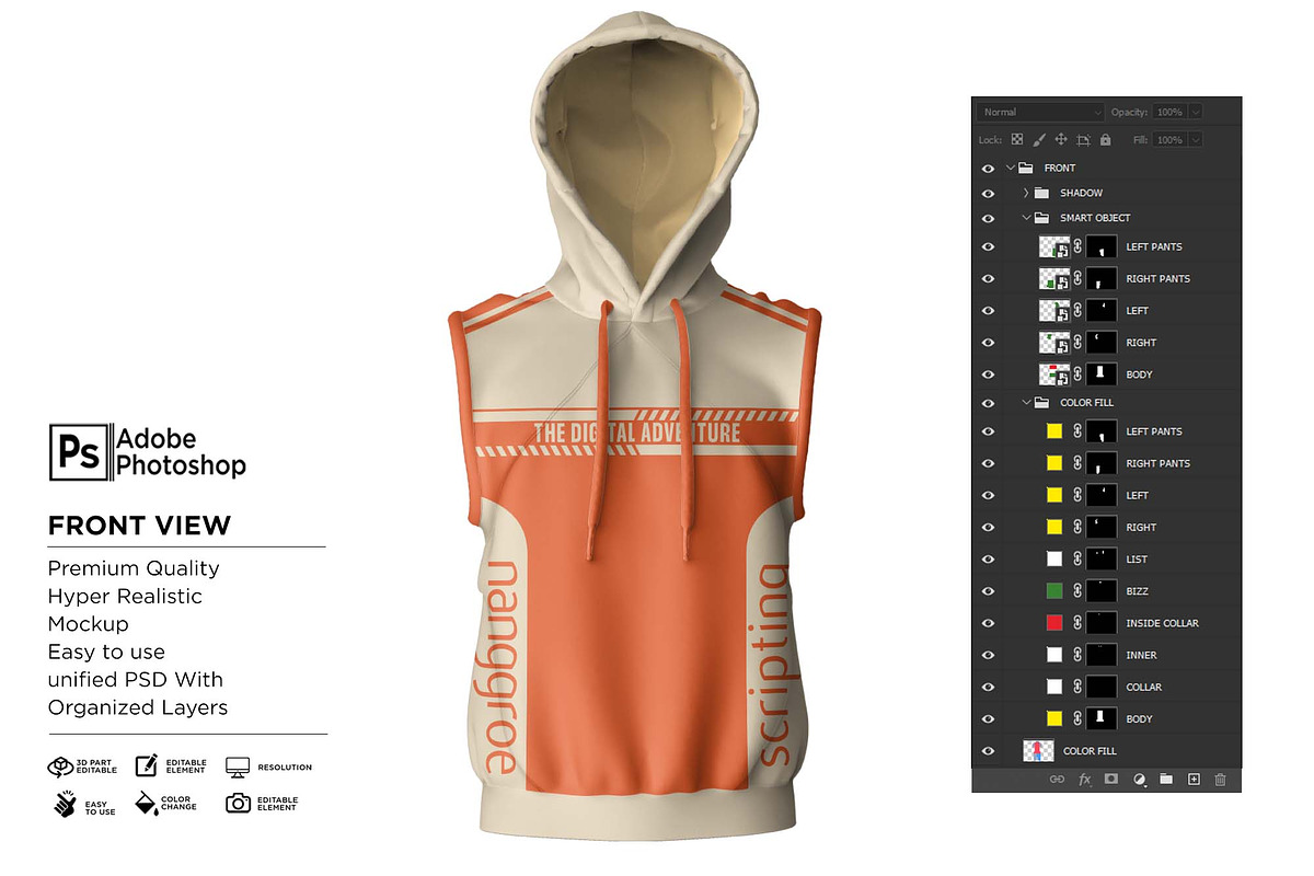 Hoodie Jacket Tank To Mockup, a Shirt Mockup by Nanggroe Scripting (Photo 6 of 9)