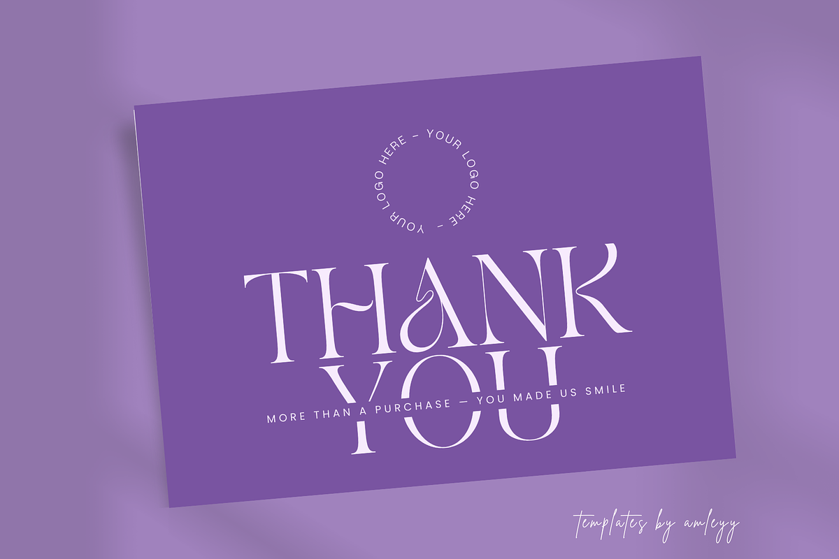 Printable Thank You Card Template, a Card Template by Elegant_Studio44 (Photo 2 of 6)