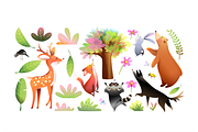 Forest Animals and Nature ClipArt, an Animal Illustration by Popmarleo Shop (Thumbnail 2 of 2)