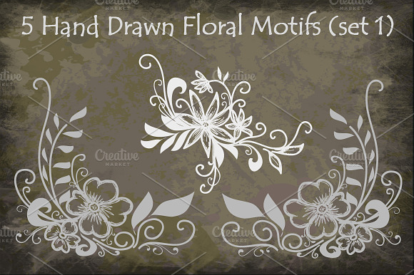 Hand Drawn Floral Motifs (set 1) preview 3
