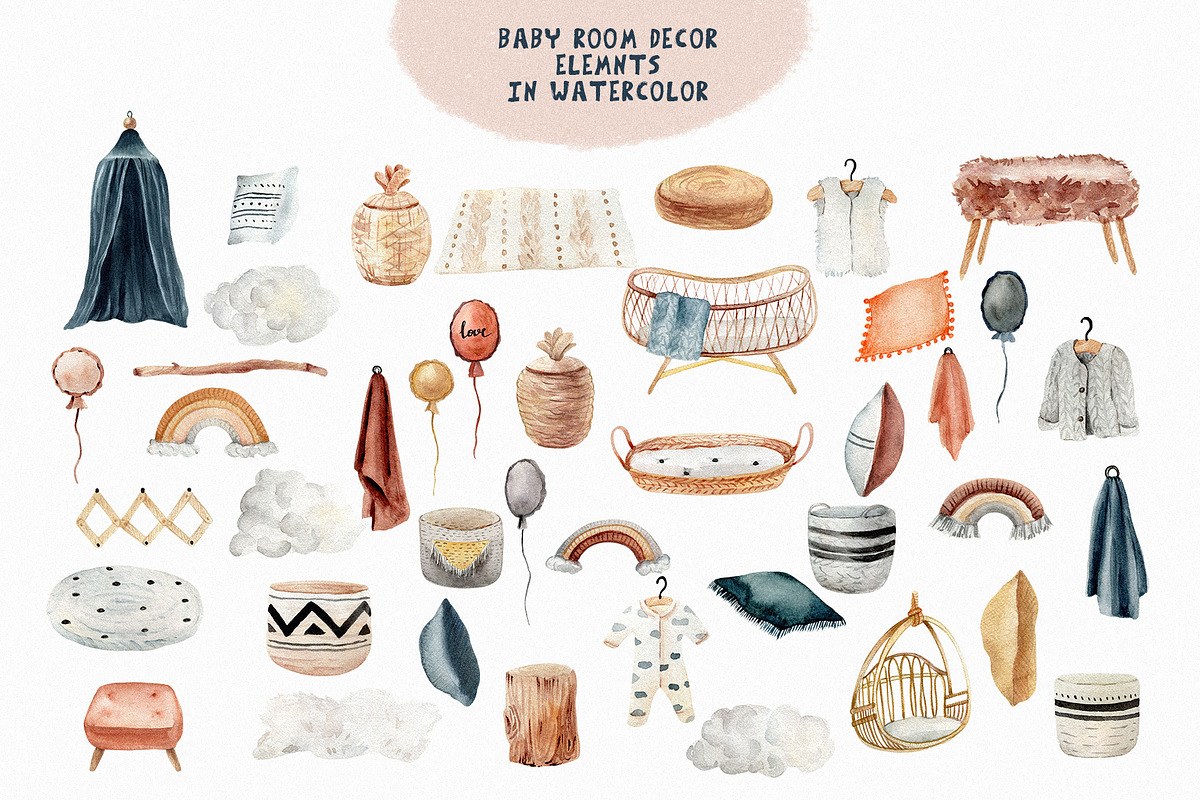 Kids clipart - watercolor baby sheep, an Animal Illustration by SparklePixieStudio (Photo 6 of 8)