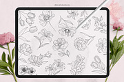 Procreate - Elegant Tattoo Flowers, a Brush Add-On by DiBrush Studio (Thumbnail 6 of 7)