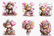 Valentines Day Monkey Sublimation, an Illustration by CreationArt (Thumbnail 3 of 6)