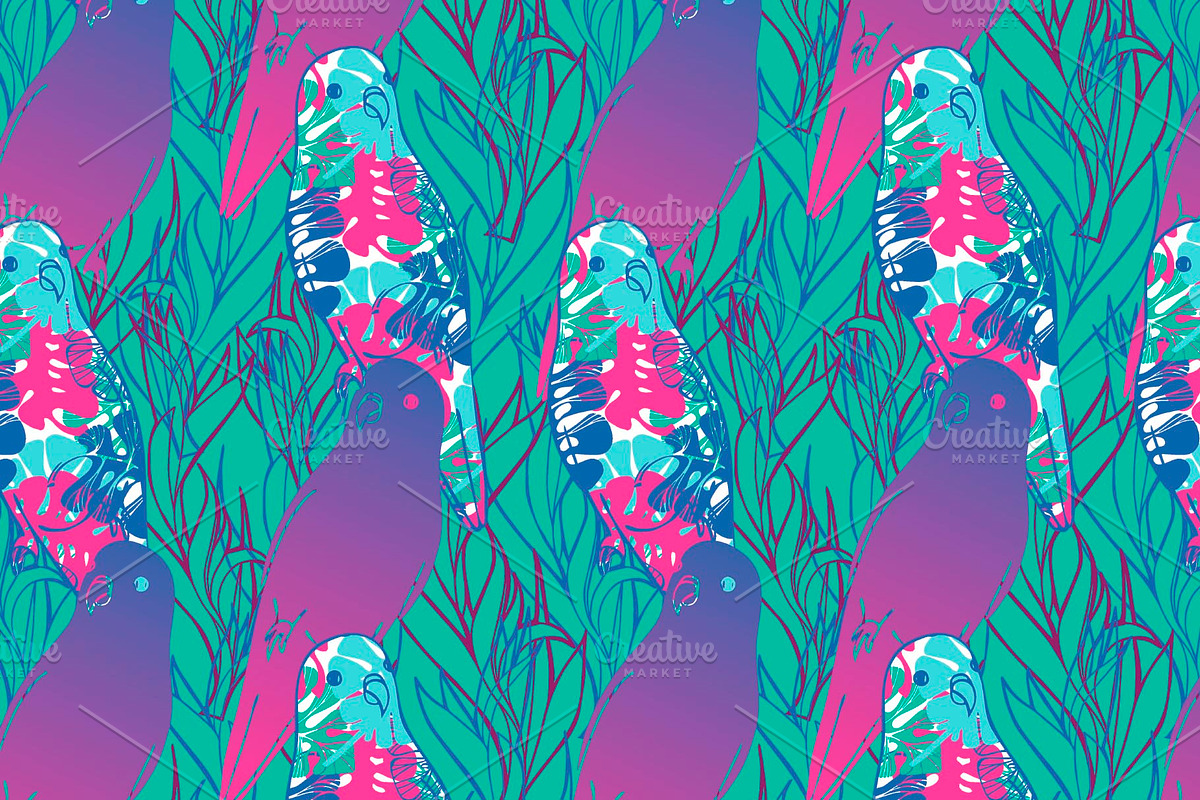 Designs with funny and bright parrot, a Stationery Template by Tanna.ART (Photo 4 of 10)