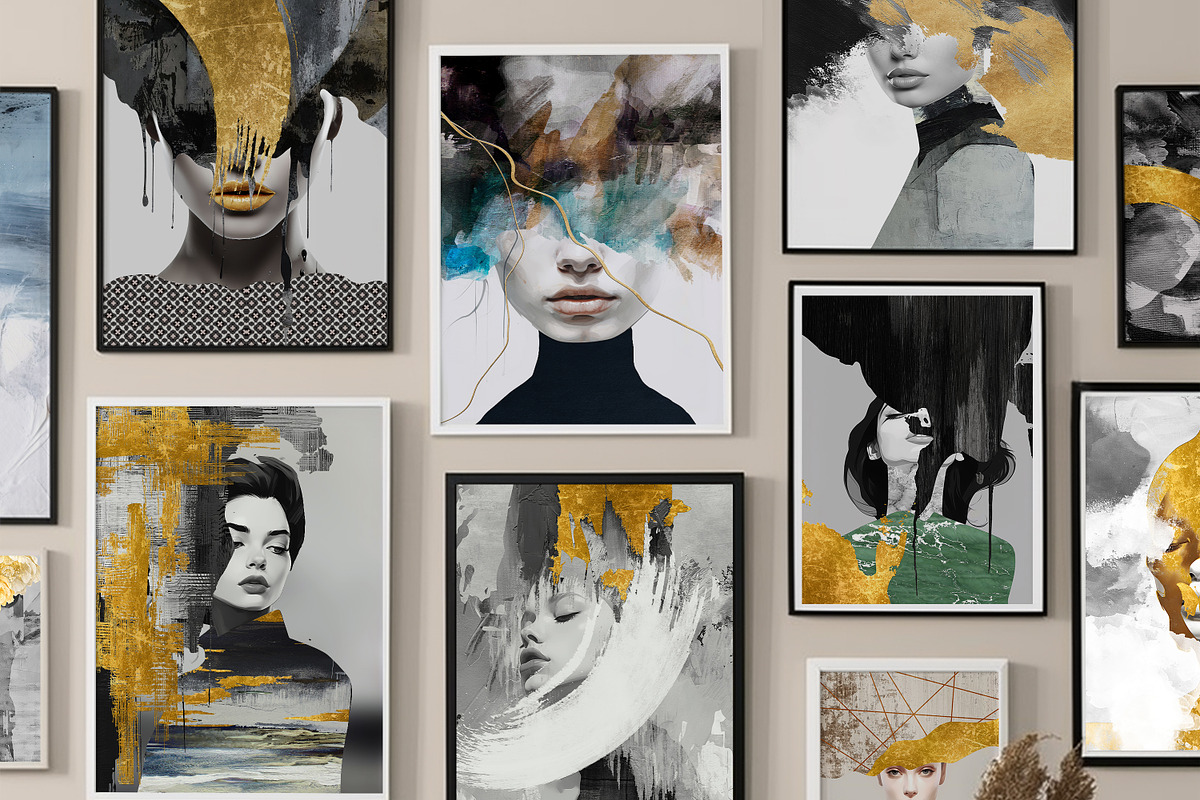Golden female print poster, a Decorative Illustration by Muzi pear studio (Photo 9 of 10)