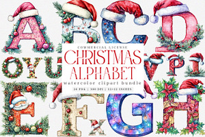 Christmas Alphabet Png Bundle_02, an Illustration by SinaCreation