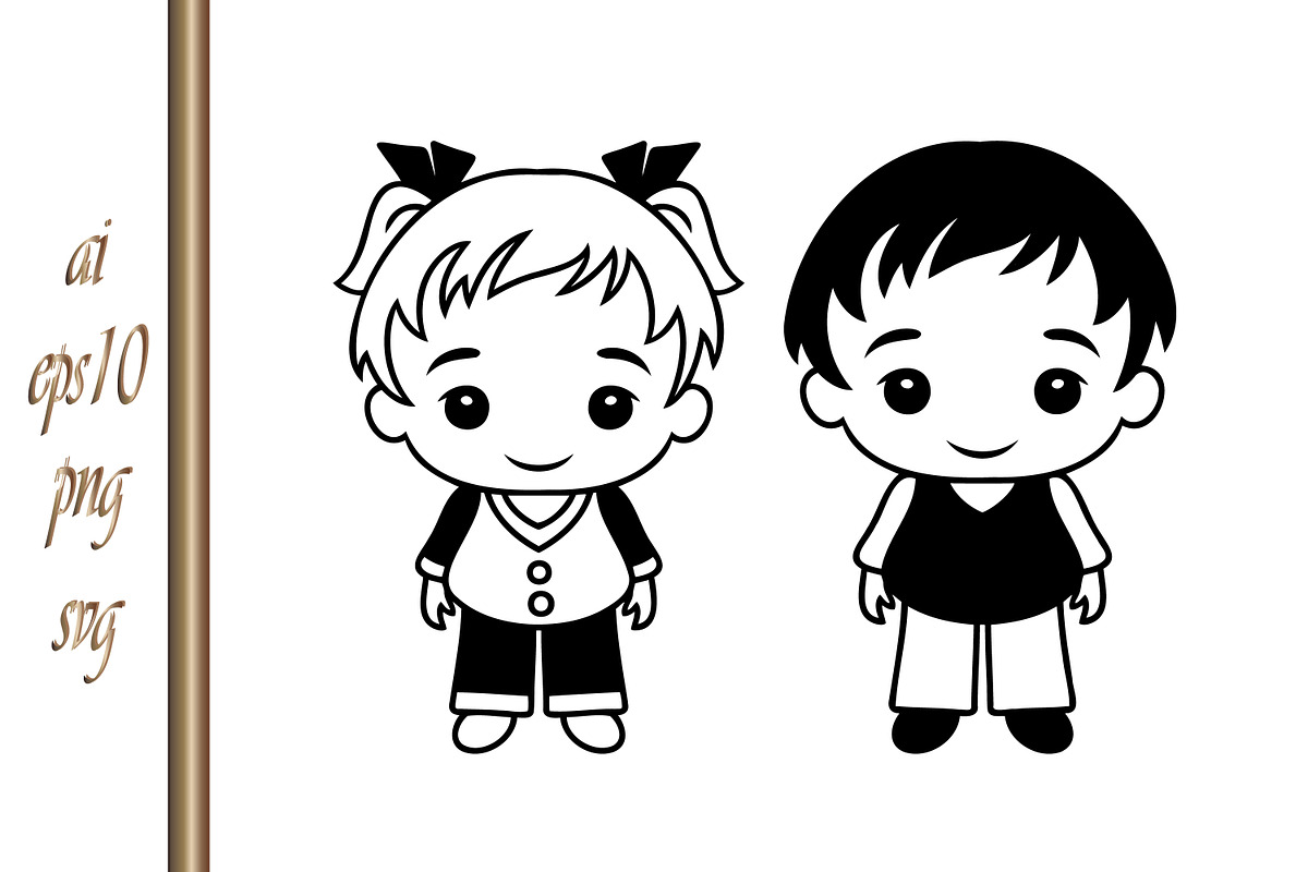 SET Girls and boy with Big Eyes, a Background Graphic by IrySha (Photo 1 of 4)