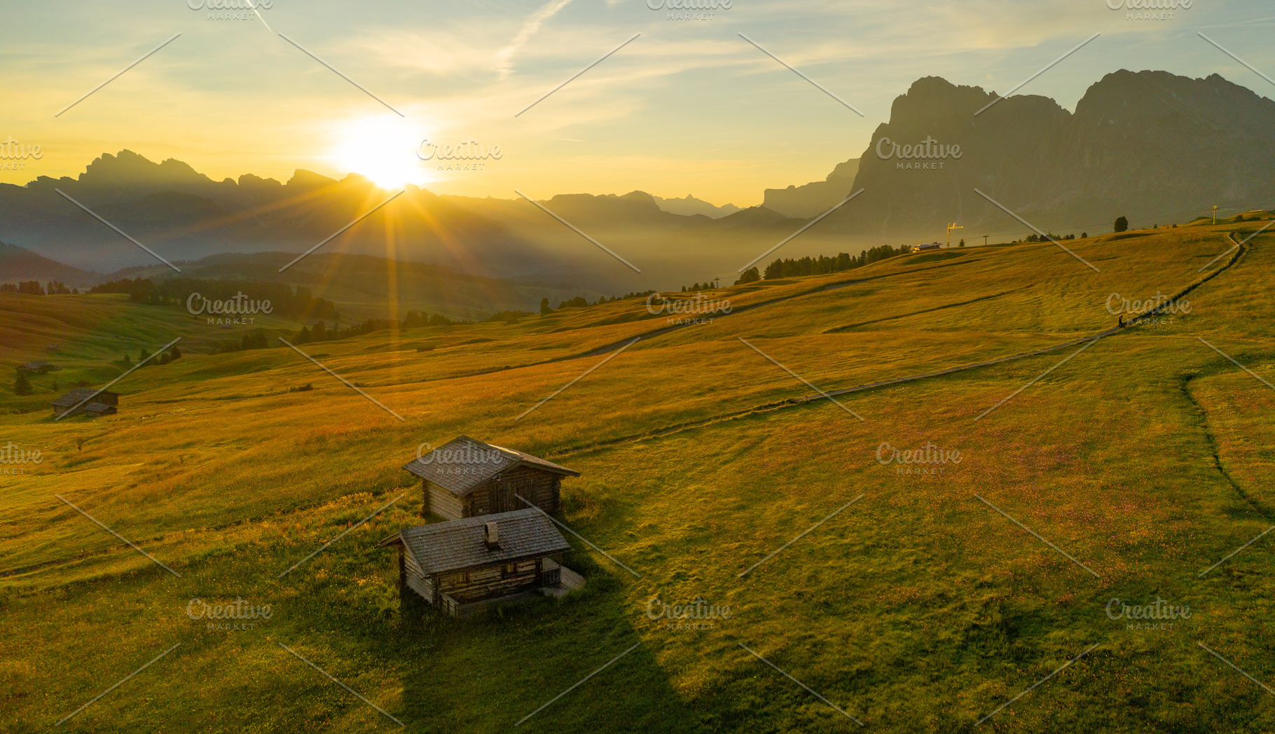 Aerial view of the grand landscape of the Dolomites, a Nature Photo by Dreamy Pixel