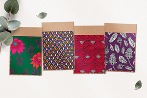 African Wax Print Patterns Set