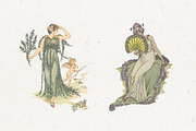 Vintage Floral Women in Art Nouveau, a Person Illustration by Patterns for Dessert (Thumbnail 3 of 9)