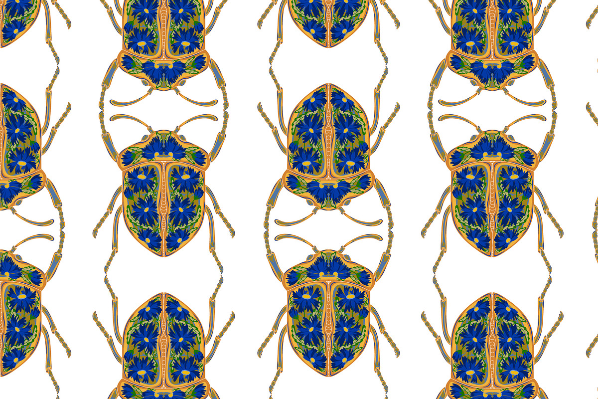 Cornflower Beetle Seamless Vector, a Pattern Graphic by NayaChu (Photo 1 of 9)