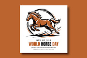 World Horse Day Banner Template, a Social Media Template by nandinigraphics (Thumbnail 1 of 3)