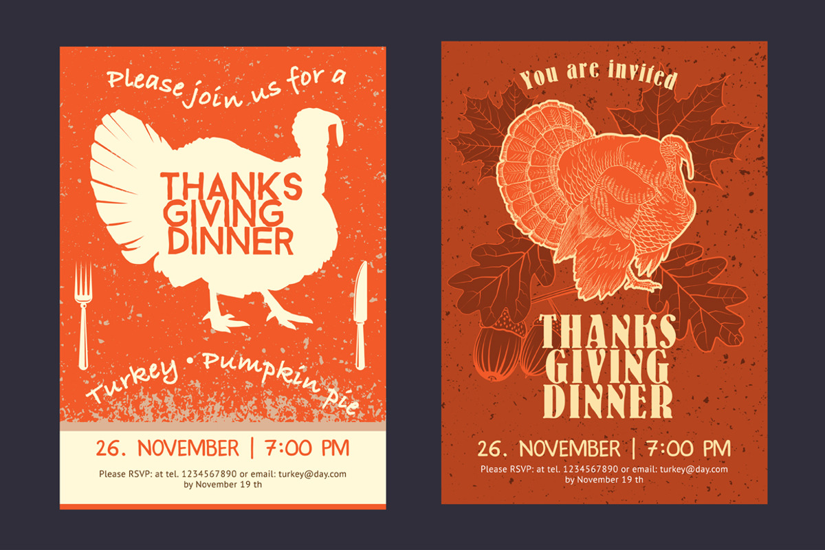 Thanksgiving Day invitation card, a Card Template by valeri_si