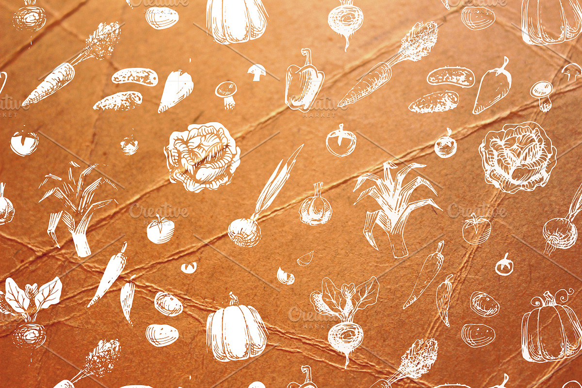 Hand-drawn vegetables. vector, a Food Illustration by Margo Miller (Photo 3 of 5)