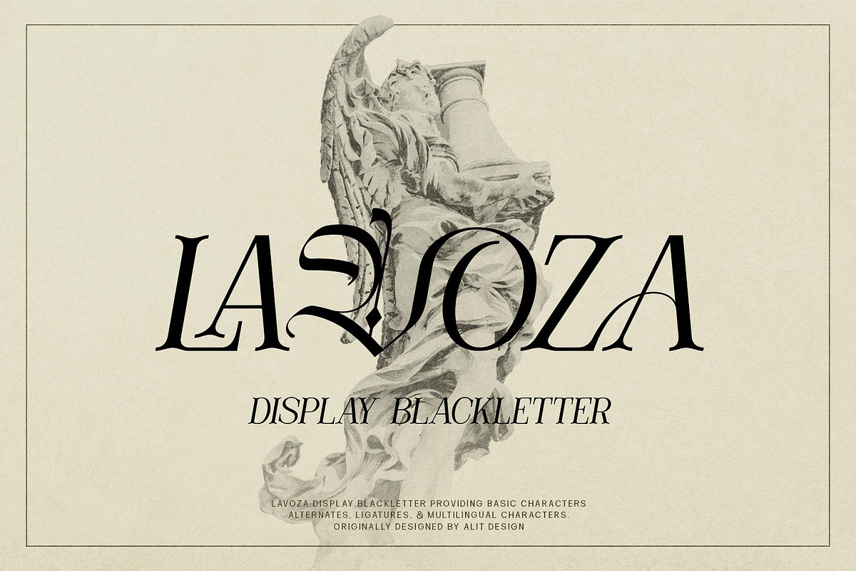 Lavoza typeface, a Blackletter Font by alit design (Photo 1 of 15)