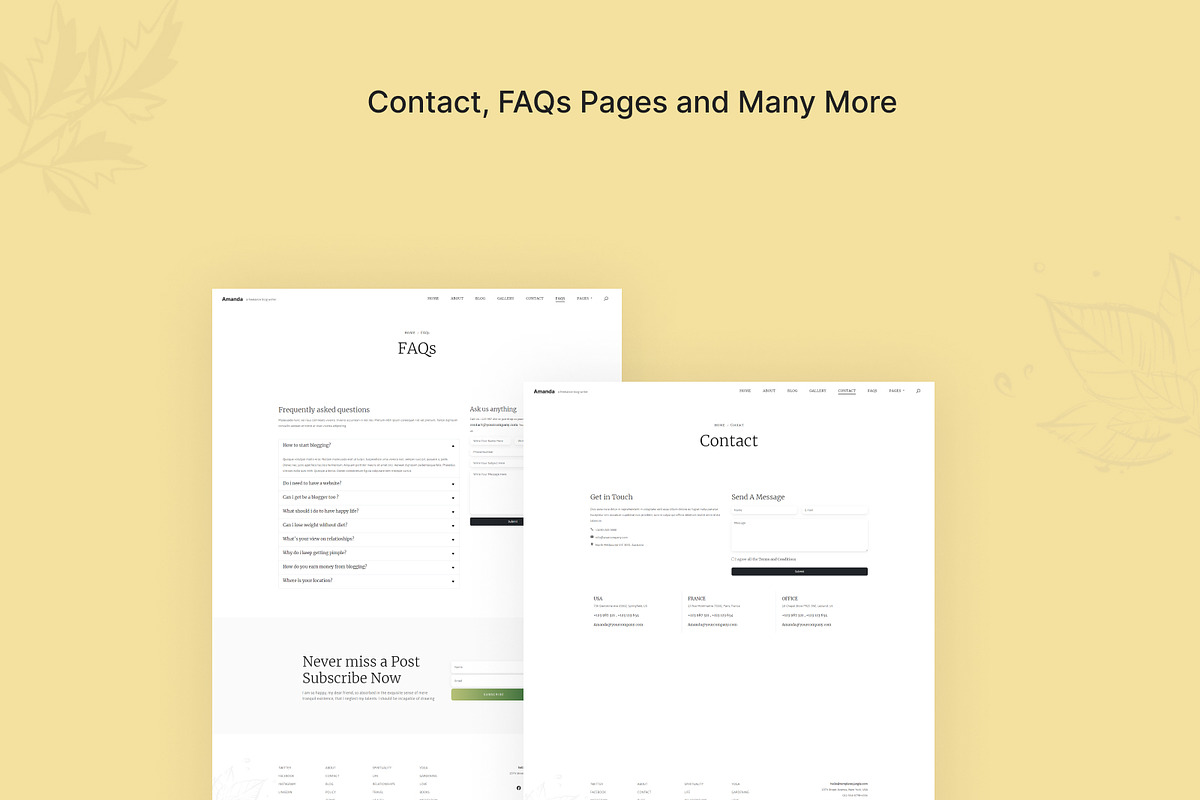 Amanda - Blog HTML Website Template, a HTML Template by TemplatesJungle (Photo 6 of 6)