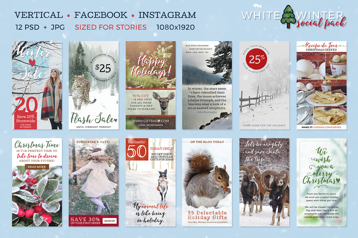 White Winter Social Media Pack, a Social Media Template by Fresh ID (Photo 2 of 4)