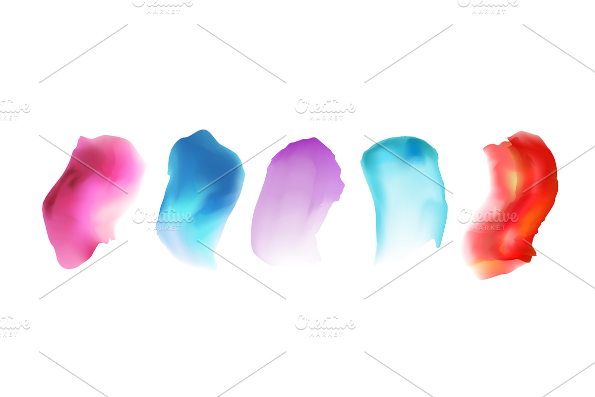 Watercolor brush strokes set, an Illustration by art PVP - market