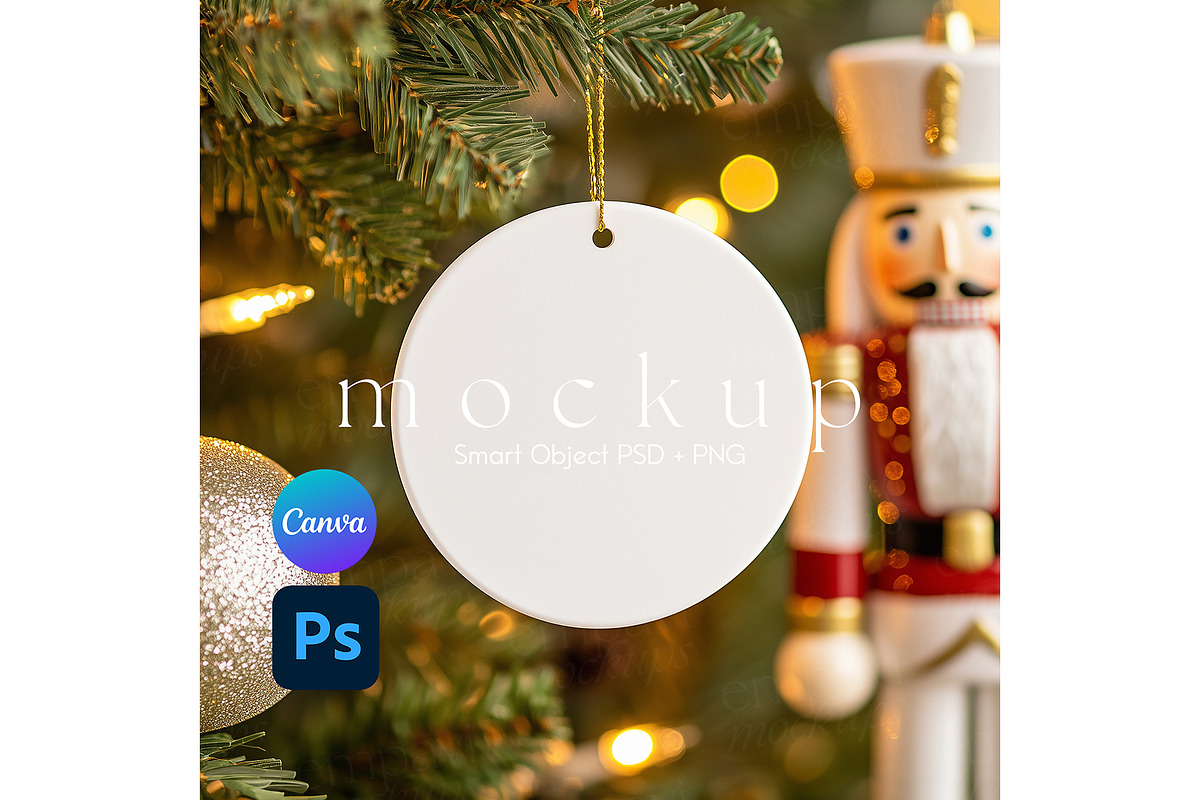 Ceramic Ornament Mockup, a Merchandise Mockup by EmpaviMockups (Photo 1 of 4)