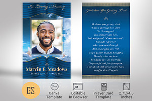 Loving Funeral Prayer Card Template