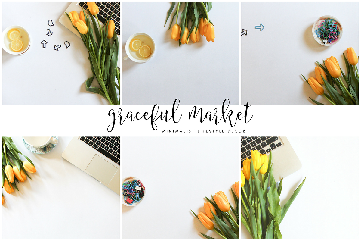 Yellow Tulips 6 Stock Images Bundle, a Background Photo by Graceful Market (Photo 1 of 2)
