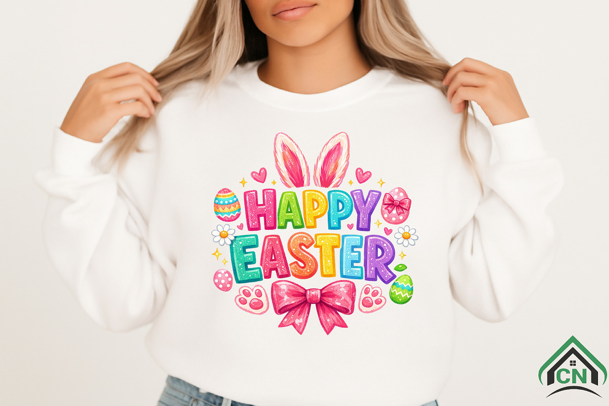 Preppy Brushstroke Happy Easter png, an Illustration by Craft Nest (Photo 3 of 6)
