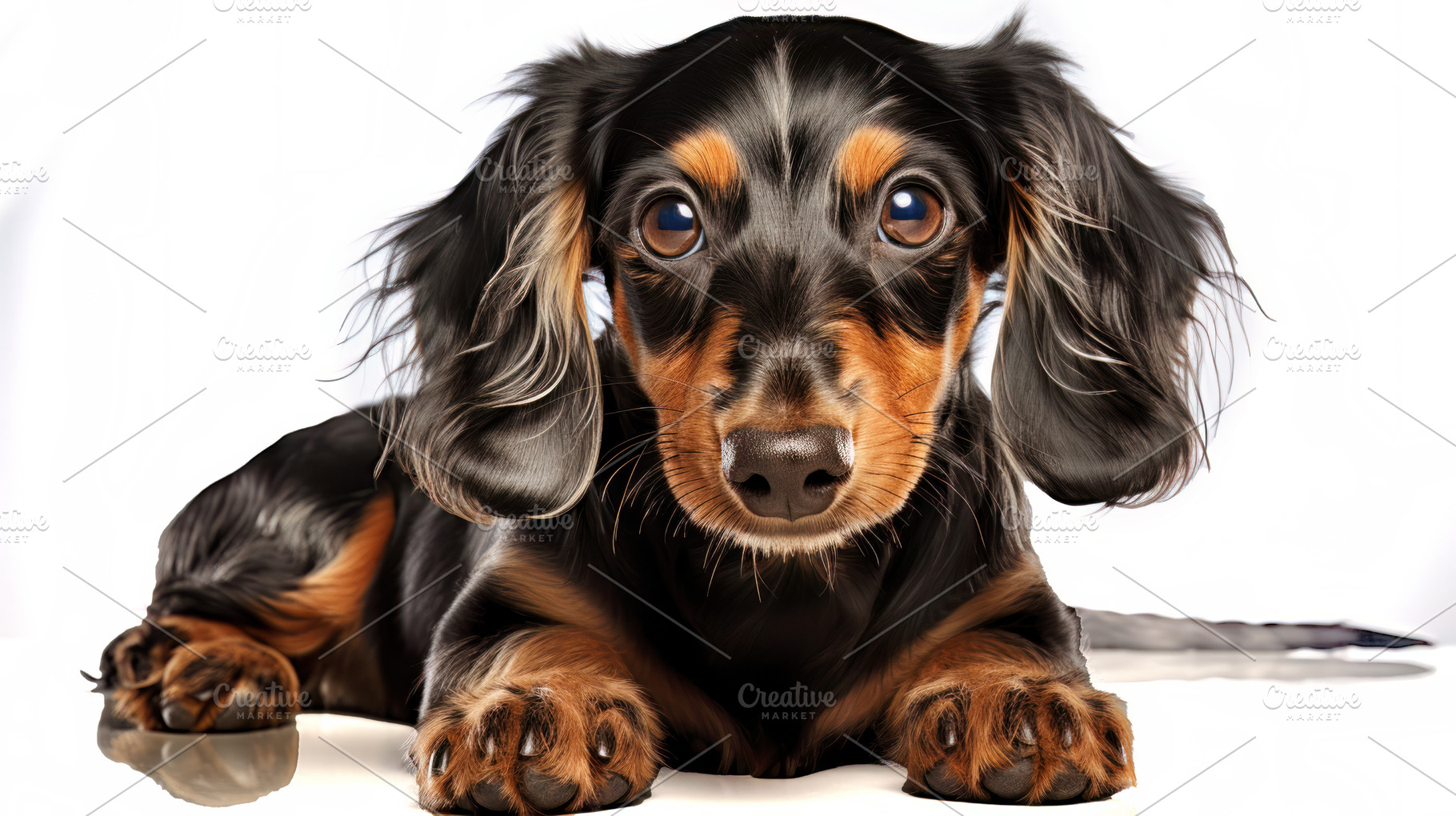 Adorable black and tan dachshund lyi, an Animal Photo by Perpis