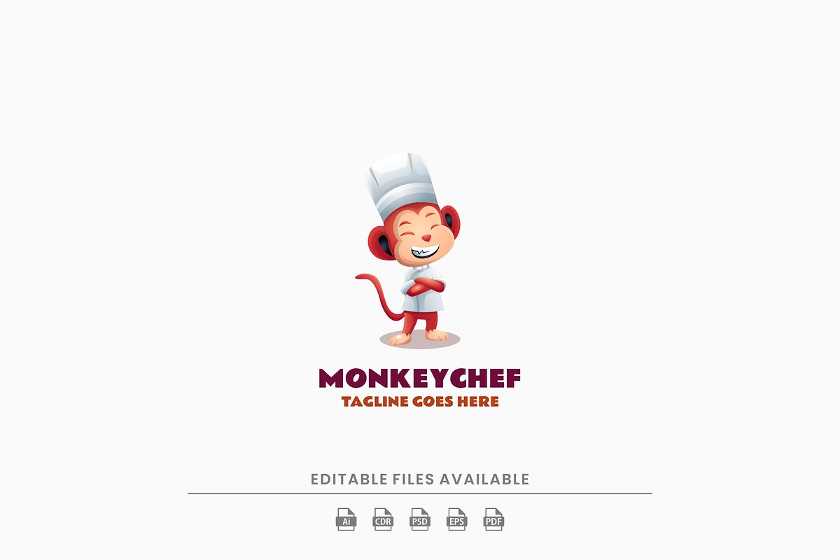 Monkey Chef Gradient Colorful Logo, a Branding & Logo Template by Artnivora.Std